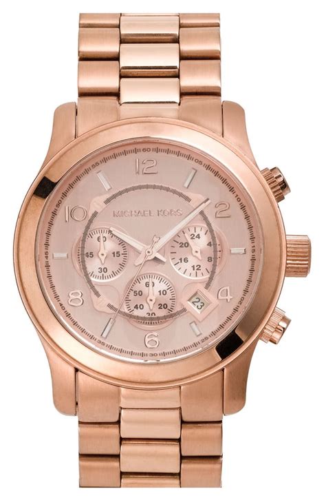 michael kors big chain link watch rose goldrunway watch|Michael Kors emery.